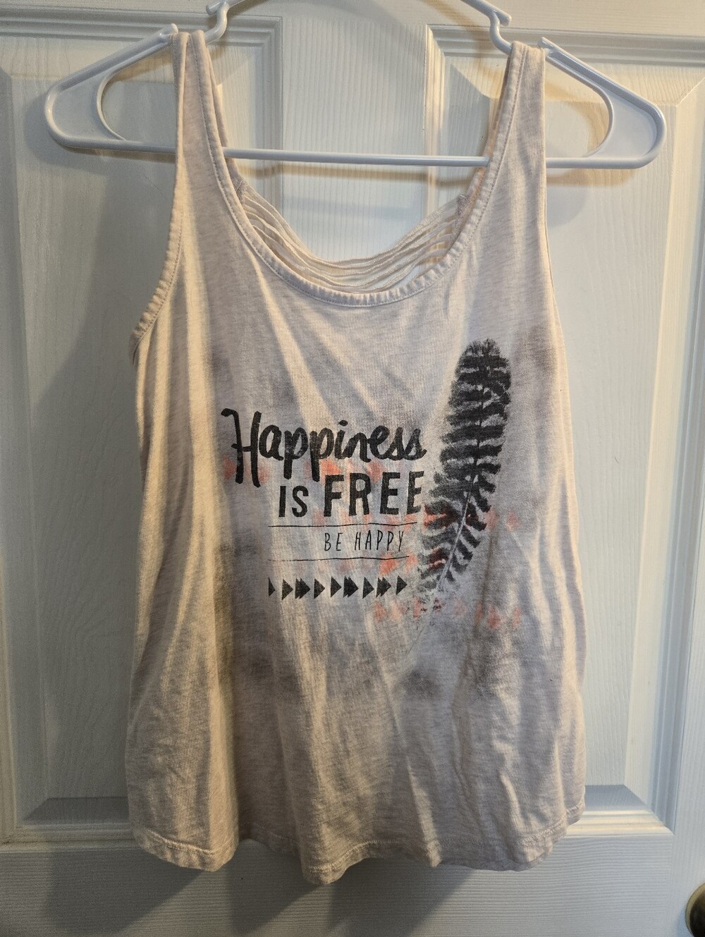Maurices Happiness Is Free Graphic Tank Top - White